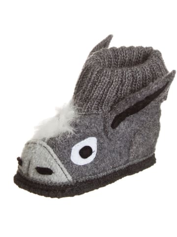 Hüttenschuhe "Esel" in Grau