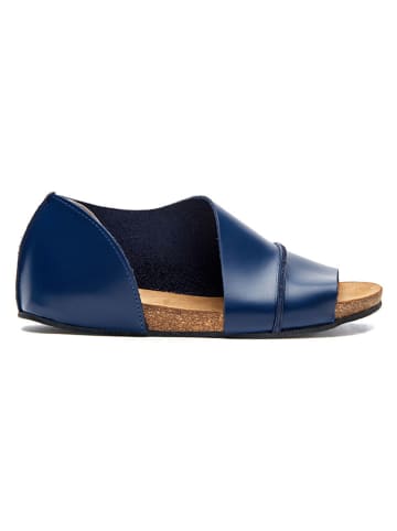 Leder-Sandalen in Dunkelblau