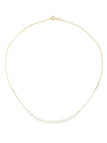 Gouden ketting met parels - (L)42 cm