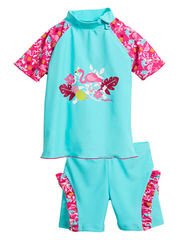 2tlg. Badeoutfit "Flamingo" in Türkis
