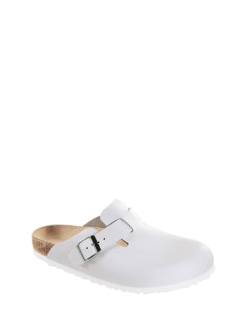 Leder-Clogs "Boston" in Weiß - Weite S