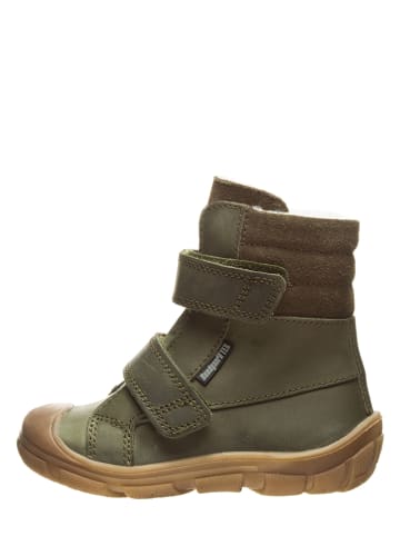 Leder-Winterboots "Solle" in Khaki