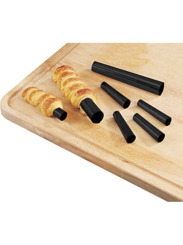 6er-Set: Schaumrollen "Patisserie" in Schwarz - (L)6,5 x Ø 1,7 cm