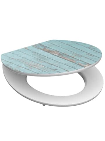 Toiletbril met softclose "Blue wood" lichtblauw