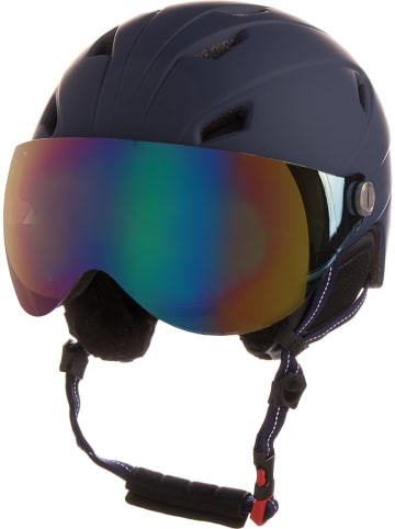 Ski-/snowboardhelm donkerblauw/bruin/meerkleurig