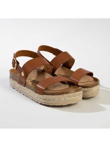 Leder-Sandaletten "Diadema" in Hellbraun
