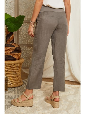 Linnen broek taupe