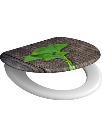 Toiletbril met softclose "Gingko & Wood" lichtbruin/groen