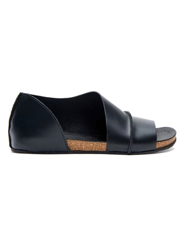 Leder-Sandalen in Schwarz