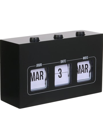 Kalender "Flip Flap" in Schwarz - (B)19,5 x (H)11 x (T)6,5 cm