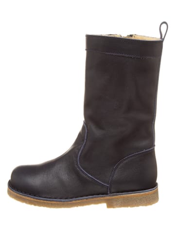 Leder-Stiefel in Dunkelblau