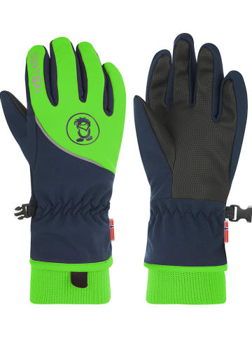Functionele handschoenen "Trolltunga" donkerblauw/groen