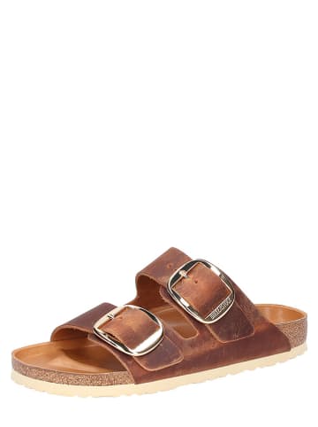 Leren slippers "Arizona" bruin - wijdte S