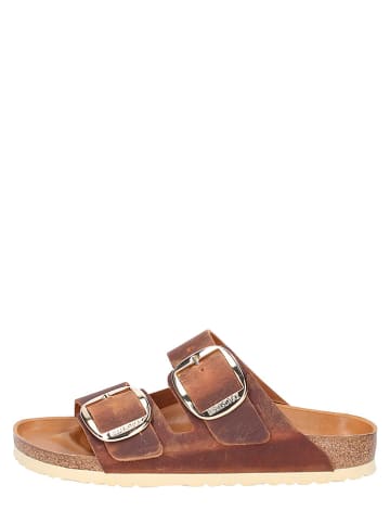 Leren slippers "Arizona" bruin - wijdte S