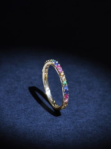 Złoty pierścionek "Colorful love" z szafirami
