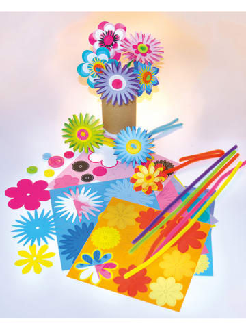 56tlg. Bastelset "Papierblumen" in Bunt