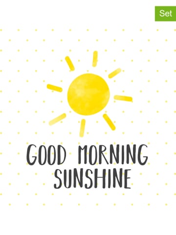 2er-Set: Servietten "Good Morning Sunshine" in Weiß/ Gelb - 2x 20 Stück