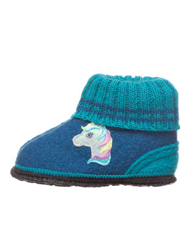 Pantoffels "Eenhoorn" blauw