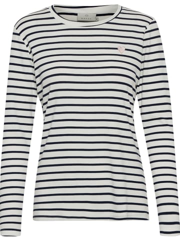 Longsleeve "Liddy" in Dunkelblau/ Creme