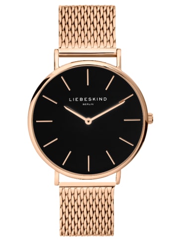 Quarzuhr in Roségold/ Schwarz