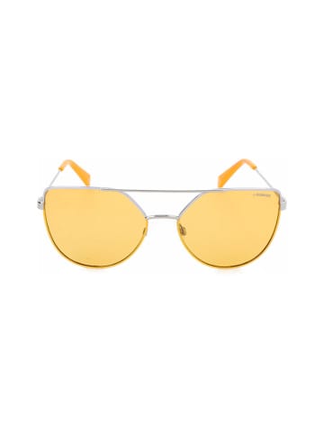 Damen-Sonnenbrille in Silber/ Orange
