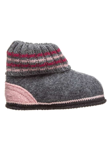 Hüttenschuhe "Kauns" in Grau/ Rosa