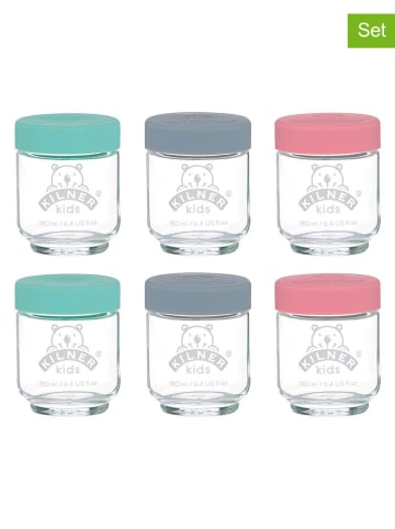 Babygläser in Transparent/ Bunt - 6x 190 ml