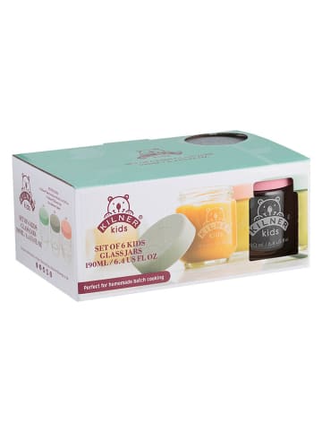 Babygläser in Transparent/ Bunt - 6x 190 ml