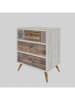 HanahHome Ladekast "Liza" lichtbruin/wit - (B)50 x (H)60 x (D)35 cm