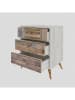 HanahHome Ladekast "Liza" lichtbruin/wit - (B)50 x (H)60 x (D)35 cm