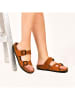 Moosefield Leren slippers bruin