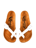 Moosefield Leren teenslippers wit