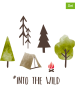 ppd 2-delige set: servetten "Into the wild" wit/groen - 2x 20 stuks