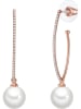 Yamato Pearls Pozłacane kolczyki-kreole z perłami