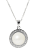 Pearline Silber-Halskette mit Anhänger - (L)42 cm