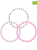 Pearline 3er-Set: Armbänder in Rosa/ Weiß