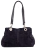 Lia Biassoni Leder-Schultertasche "Alvo" in Dunkelblau - (B)32 x (H)20 x (T)14 cm