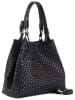 Lia Biassoni Leder-Schultertasche "Basentello" in Schwarz - (B)34 x (H)29 x (T)21 cm