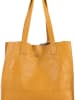 Lia Biassoni Leren schoudertas "Busento" geel - (B)34 x (H)28 x (D)12 cm