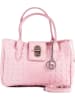 Lia Biassoni Leder-Henkeltasche in Rosa - (B)26 x (H)17 x (T)12 cm
