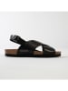 BACKSUN Leren sandalen "Manabi" zwart