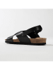 BACKSUN Skórzane sandały "Manabi" w kolorze czarnym