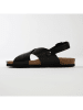BACKSUN Leren sandalen "Manabi" zwart