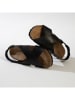 BACKSUN Leren sandalen "Manabi" zwart