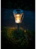 näve 8-delige set: ledsolartuinstekers zilverkleurig - (B)9 x (H)39,5 cm