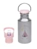 Lässig Drinkfles "Adventure" zilverkleurig/lichtroze - 500 ml