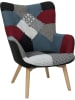 THE HOME DECO FACTORY Fauteuil "Milano" grijs/meerkleurig - (B)72 x (H)99 x (D)80 cm
