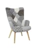 HYGGE Fauteuil "Helsinki" grijs - (B)74 x (H)100 x (D)65 cm