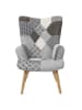 HYGGE Fauteuil "Helsinki" grijs - (B)74 x (H)100 x (D)65 cm