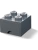 LEGO Pojemnik "Brick 4" w kolorze antracytowym z szufladami - 25 x 18 x 25 cm